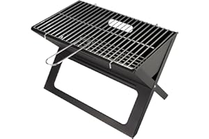 Direct Designs - Notebook Folding Grill - Portable Picnic BBQ with Chrome Plated Cooking Grid (Black)
