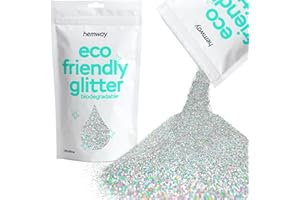 HEMWAY Glitter argento olografico biodegradabile ecologico bio ultrafine per viso corpo capelli artigianato resina festival trucco ombretto 100 g / 3,5 oz