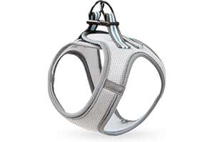 HEELE Arnés Chaleco Perro Pequeño Ajustable Suave Acolchado Cómodo para Viajar Pasear con Mascota Pequeña Cachorro Chihuahua, Gris, XS