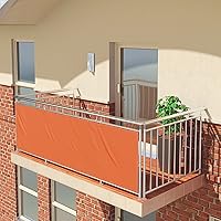 BALCONIO Balkon Sichtschutz wasserabweisend Balkonbespannung Balkonabdeckung für Balkon Terrasse aus Polyester-ORANGE…