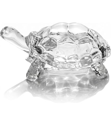 Hoe Genie Tortue en cristal avec plaque pour Feng Shui et Vastu