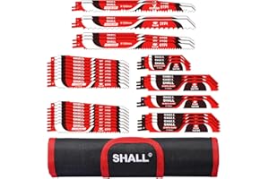 SHALL Reciprocating Saw Blades (34pcs) Carbide Steel Replacement Saw Blade Kit for Tree Pruning, for Wood, Metal and Plastic, with Storage Bag