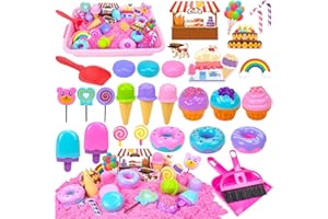 Vuecer Magic Sand Arena Magica para Niños: Cofre de Arena Mágica Niños con Arena Mágica para Jugar con Arena para Cumpleaños Regalo Niña Niño 3 4 5 6 7 8 9 Años (Ice cream)