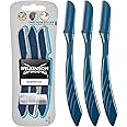 WILKINSON SWORD Barber's Style Precision Styler for Men, Pack of 3, For Facial & Eyebrow Hair Remover, Premium Quality Blades, With Cap For Precise Styling,