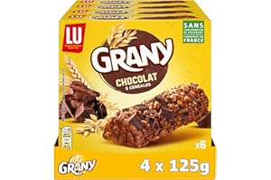 LU GRANY - 4 Boîtes de 6 Barres Chocolat - 5 Céréales et Chocolat - Lot Barres en Sachets Individuels - Format de Poche Pratique - Fabriqué en France - Lot de 4x125g