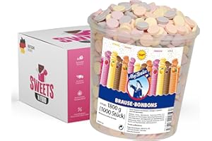 Ahoj-Brause Brause Bonbon Eimer – Vielfältige Geschmacksrichtungen, 1.8kg Großpackung |+ Mit stylishem SWEETS´N FOOD Packband verpackt