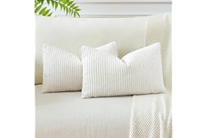 JOTOM Fundas de Almohada de Pana a Rayas 40x60 cm Boho Decorativas Funda de Cojín Lumbar para Sofá Dormitorio 16x24 Pulgadas Juego de 2