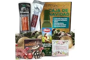IAMI Cesta Gourmet para Regalar S | Perfecta como Cesta Regalo de Empresas | Incluye 1 Aceite de Oliva Virgen Extra + 1 Salchichón y 1 Sobrasada Ibérica + Crema Floral de Queso + Paté al PX con pasas