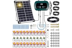GUHAOOL Kit de Riego por Goteo Automático Energía Solar, Sistema de Riego Automático Solar, Sistema de Riego Automático de Jardín con Temporizador e Tubo Lungo 35M para Jardín, Plantas de Balcón