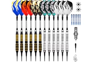 ‎ONE80 ONE80 Dartpfeile, Dartpfeile mit Kunststoffspitze, 18 Gramm Profi Softdarts 12 Stück Soft Darts Pfeile Set