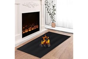 TOHONFOO Upgraded Hearth Rugs for Fireplaces Fire Resistant, 24×42Inch Fireproof Fireplace Mat Protects Floors, Decks and Patios from Sparks Embers, Black