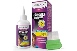 Paranix EXPRESS 5 minutes - Shampooing Anti-Poux et Lentes 100% efficace* : traite et protège – 200 ml – Peigne fin en métal inclus