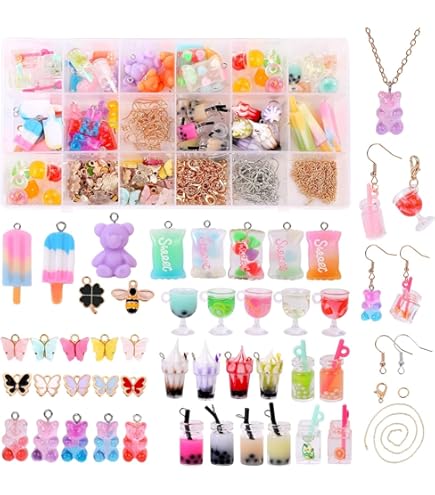 Anneome Pompom Charms 60 Stück - Bunte Bommel Anhänger Für DIY Schmuck