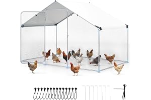 COSTWAY hönshus 3 x 2 x 2 m | 6 m², friluftsbur i metall, gångbar hönsutflyttning med vattentätt PE-tak & säkerhetslås, hönsb