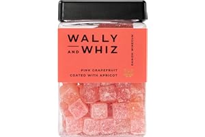 ‎WALLY AND WHIZ Wally and Whiz - Dänische Gourmet Weingummis - Pink Grapefruit und Aprikosen - Süßigkeiten Fruchtgummis - Tolles Geschenk - Vegane Glutenfrei und Allergenfrei - Natürliche Aromen & Farben 240g