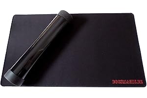 docsmagic.de Premium Playmat + Tube Big Transparent Black - 60 x 34 cm - Tapis de Jeu + Rouleau de Transport Noir