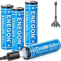 Batterie AA Litio Ricaricabili EEMB - 4 Pezzi Con Cavo USB-C, 1.5V 2600mWh - Foto 6
