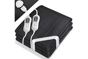 sinnlein Sottocoperta Elettrica Termica con Spegnimento Automatico | Coperta Riscaldante con 3 livelli di Temperatura | Copertina Riscaldata per il Letto (Antracite - Senza motivo, 160 x 140 cm)