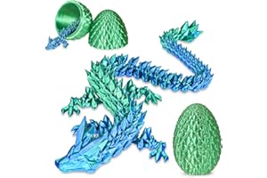 BALKWAN Surprise Dragon Egg with Dragon Inside – Gifts for Kids and Adults, 3D Printed Fidget Toy, Ideal for Christmas, Easter, Birthdays, Fun Desk Décor and Stress Relief(Christams Green, Medium)