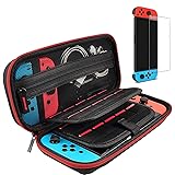 Funda para Nintendo Switch, Switch Carry Case con 1 Pack Protector de Pantalla Cristal y 20 Cartuchos de Juego - Bolsa de Via