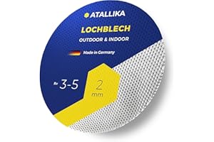 ATALLIKA Lochblech Aluminium rund Rv 3-5 [Ø 350 mm] - 2mm dickes Alu-Blech mit Rundlochung 3mm/5mm [wetterfest für Outdoor & Indoor] - runder Zuschnitt aus Deutschland