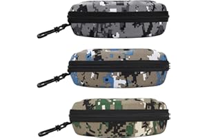 Molshine 3 sztuki Outdoor Podróż etui na okulary przeciwsłoneczne, przenośny futerał na okulary, etui na okulary z zamkiem błyskawicznym z haczykiem dla kobiet mężczyzn sport