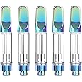 WOLFTEETH 5 Pack 1ML CBD Atomizer Ceramic Core Stainless Steel Drip Tip | 510 Thread Vape Cartridge Disposable for CBD and Thick Oil Vape Pen | Rainbow/Liquid Free Nicotine Free 124705X5