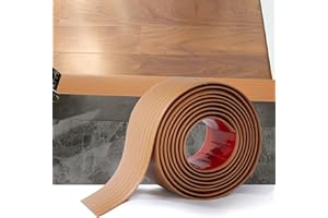 ZAYEJOD 2M Striscia di Transizione per Pavimenti in Laminato Striscia di Soglia Profilo di Transizione Autoadesivo PVC e Vinile, Striscia di Giunzione per Pavimenti, 4cm Grano Di Legno Giallo