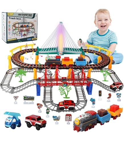 Cube Track Circuit Voiture Course Enfants 1:43 - 12,2m Avec 4 Voitures - 2 Manettes - Cadeau 6-8 Ans Piste Course 360° Compteur Tours