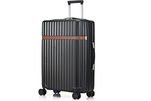 RMW Large Suitcase Luggage Trolley Hard Shell PC+ABS Lightweight Durable Suitcases Aluminum Telescopic Handle 3 Digit Combination Lock 4 Dual Spinner Wheels Check in (Black, Large 28")