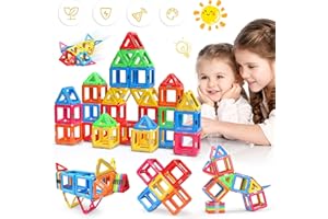 JSUEU Magnetic Building Blocks, Magnets Building Blocks Toy, 30 Magnetic Building Blocks, Creativity, Educational 3D Magnets Puzzle for Children from 3+ Years, Strong Magnet Toy, Christmas, Birthday Gift