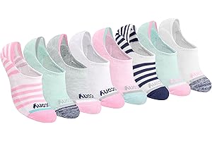 Saucony Women's 8-Pair No Show Cushioned Invisible Liner Socks, Fashion Assort, Shoe Size: 6-10