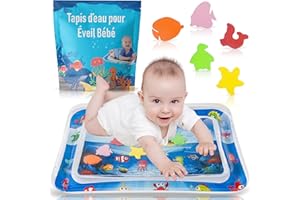 AMPEYA Tapis Eau Bebe Eveil | Aquarium Bebe Gonflable Pour Les Touts Petits | Tapis Sensoriel Bébé & Tapis de Motricité Bébé Pour Éveiller Les Sens de Votre Enfant