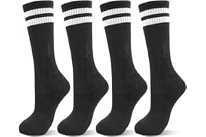 DECOVICI Kinder Fußballsocken für Mädchen und Jungen 4 Paar, Kniestrümpfe Fussball Socken für Kinder, Lange stutzen kinder fußball für 3-13 Jahre Rugby Tägliches