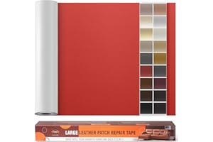 OAZ Patch de Réparation en Cuir Auto-adhésif Surdimensionné, 60 x 300 cm Kit de Réparation de Cuir Autocollant pour la Réparation de Cuir de Grande Taille pour Meubles, Sièges D'auto, Canapés Rouge