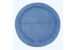 HOMESCAPES Tappeto da bagno rotondo in cotone, tappeto rotondo per il bagno, 80 cm, tappeto da bagno blu cobalto