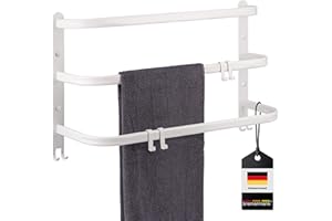bremermann Wieszak na ręczniki, 3 poziomowe półki, wieszak na ręczniki do montażu na ścianie (biały)