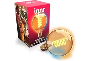 innr Lampadina Smart E27 Zigbee, Funziona con Hue* e Alexa (Bridge Richiesto), Filament Globe, Lampadine LED Luce Bianca Calda e Fredda, Lampadine Dimmerabile, 640 lumen - 1 pezzo