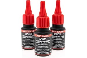XAIOX Sekundenkleber Cyanacrylat Superkleber 3 x 20g UV Protect Flasche dünnflüssig wasserfest schnell trocken