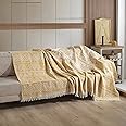Milam London Boho Throw Blanket | Bohemian Throws For King Size Beds | Reversible Bohemian Bedding | Sofa Throw Large 3 Seater | King Size Bedspread 220 x 240 cm Mustard
