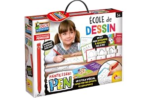 Lisciani - Montessori Penna: School of Ritning - Ergonomiskt pennkit, dubbelsidigt pussel och skiffer för barn från 3 år - lära sig att hålla en penna - initiering till teckning - tillverkad i Italien
