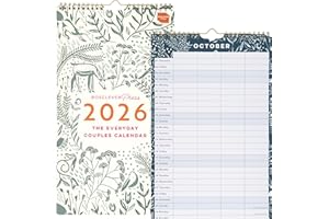 Boxclever Press Everyday Couples Wall Calendar 2026. Slimline 2026 Calendar runs Jan - Dec'26. Stunning 2026 Wall Calendar with 4 Column Layout. Family Calendar 2026 measures: 22 x 39 cm