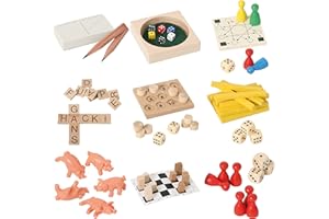 Bartl 500278 9 beliebte Mini-Spiele aus Holz für Erwachsene und Kinder
