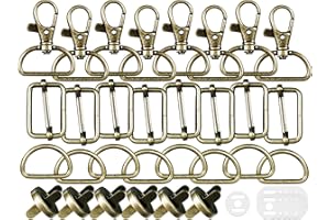 DKBT Lot de 30 mousqueton sac a main, pivotant snap crochets,boucle sangle, boucle en métal tri-glide, boucle sac à dos, mousqueton couture, boucle coulissante avec aimant pour sac