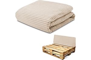 Amazinggirl Housse pour Coussin de Palette en Carton Mousse, Coussin compensé pour Matelas de Sol Housse: 120x40 cm - Idéal pour Meubles et Lits en palettes Beige Lincoln