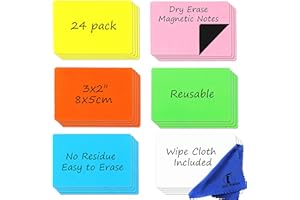 NAVY PENGUIN Pense Bête Magnétique Frigo - Lot de 24-7.5x5cm Petit Memo Tableau Blanc Effaçable à Sec - Étiquette Aimanté pour Planning Cuisine et Bloc Notes de Bureau