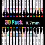 Beager Acrylstifte Marker Stifte, 30 Farben 0.7mm Feine Spitze Acrylfarben stifte Wasserfeste Marker für Stein Metall Papier 