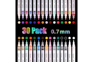 Beager Acrylstifte für Steine Wasserfest, 0,7mm Permanent Marker Stifte Lackstift Acrylfarben Stifte Steine Bemalen Stifte für Holz Leinwand Keramik Metall Papier Glas Kunststoff Leder Fotoalben 30Pcs