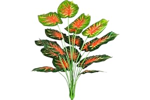 AIVORIUY Plantas Artificiales Hoja de Palmera Fake para Exterior Interior, Verde Artificial Monstera Deliciosa Árbol Ramas Falso Plastic Greenery Tropical Arbustos Decoracion para Macetas Sala Garden