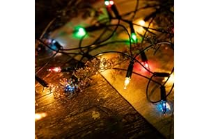 Hellum catena luminosa interno con 20 luci colorate, catene luminose, luci albero di natale, illuminate 2,85m, cavo verde, lucine decorative, lampadine colorate <59lm 832075